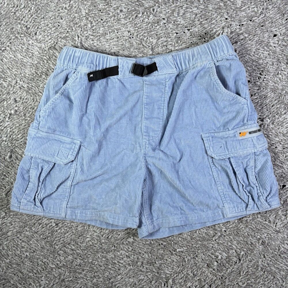 Without Walls Corduroy Shorts Mens Medium Belted Baby Blue Preppy Golf Summer
